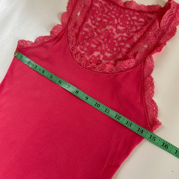 Y2K Abercrombie Fitch Lace Trim Fitted Women Large Tank Top Logo Indie Romantic - Picture 7 of 13